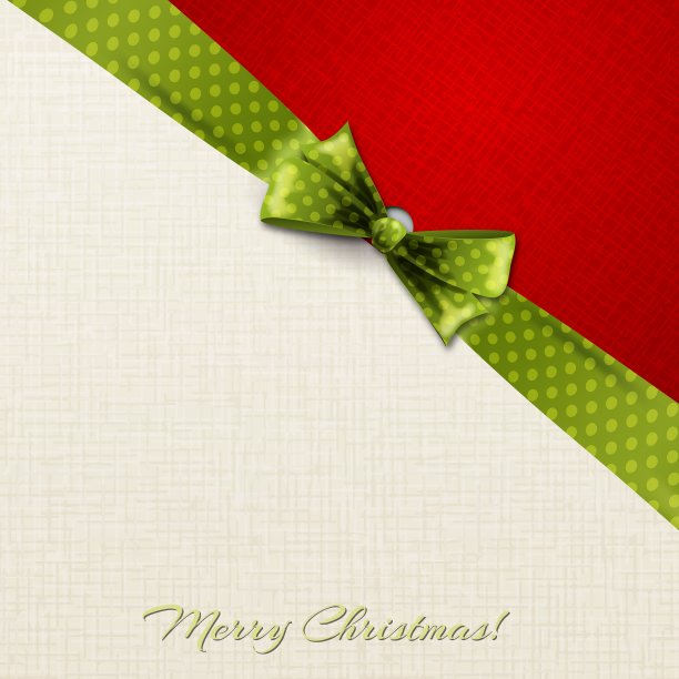 贺卡与绿色圆点蝴蝶结图片下载