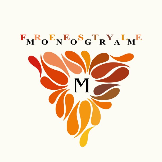 复古灵感水彩自由式字母组合图片下载