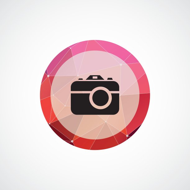 照片相机圈粉色三角形背景图标图片下载