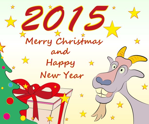 圣诞贺卡象征2015年新年图片下载