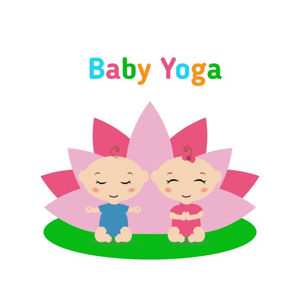 宝宝在做瑜伽，坐在莲座上图片下载