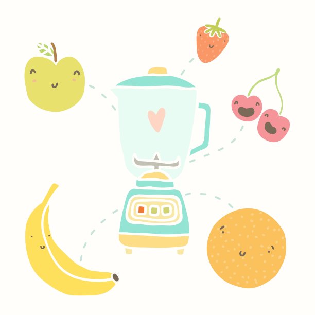 搅拌机和有趣的水果图片下载