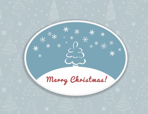 圣诞快乐明信片设计图片下载