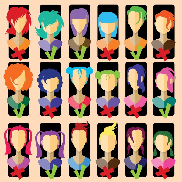 发型和发型的高低女人图片下载