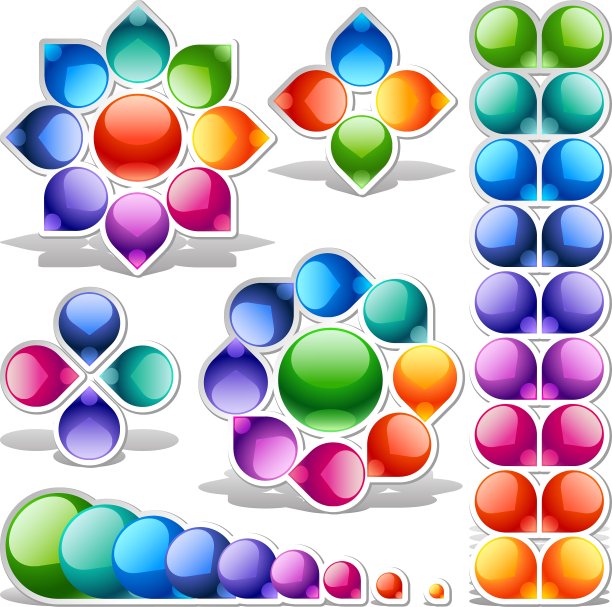 一套丰富多彩的设计元素图片下载