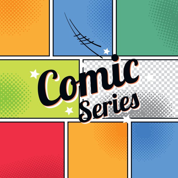 漫画模板元素与讲话气泡半色调图片下载