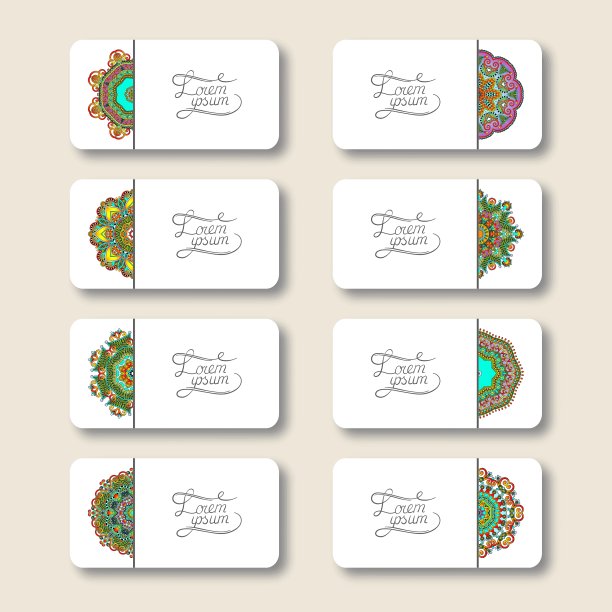 收集装饰性花卉名片图片下载