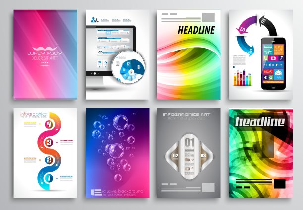 一套传单设计信息图小册子设计图片下载