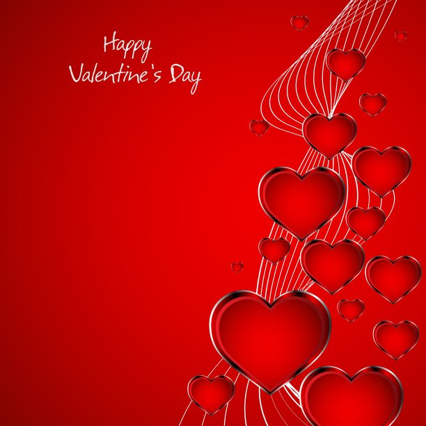 美丽的红心背景图片下载