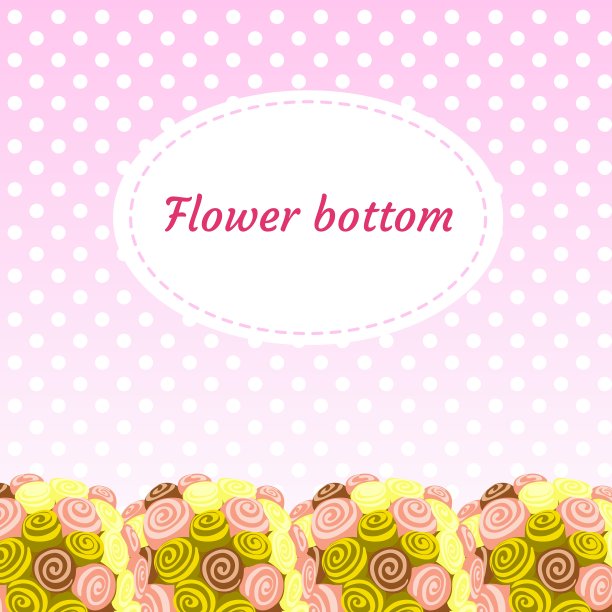 花卉粉色背景与卡通花束图片下载