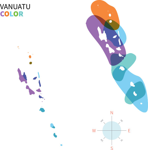 瓦努阿图的抽象彩色地图图片下载