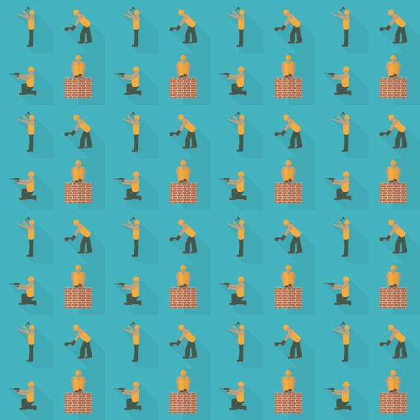 建筑工人无缝图案设计图片下载