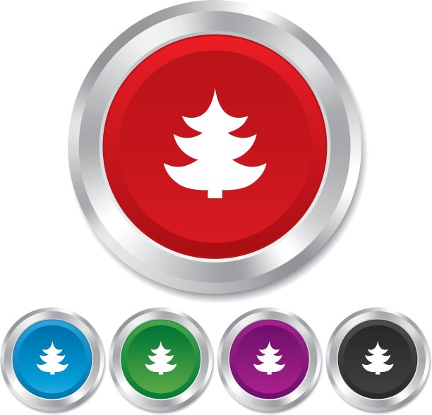 圣诞树标志图标假日按钮图片下载