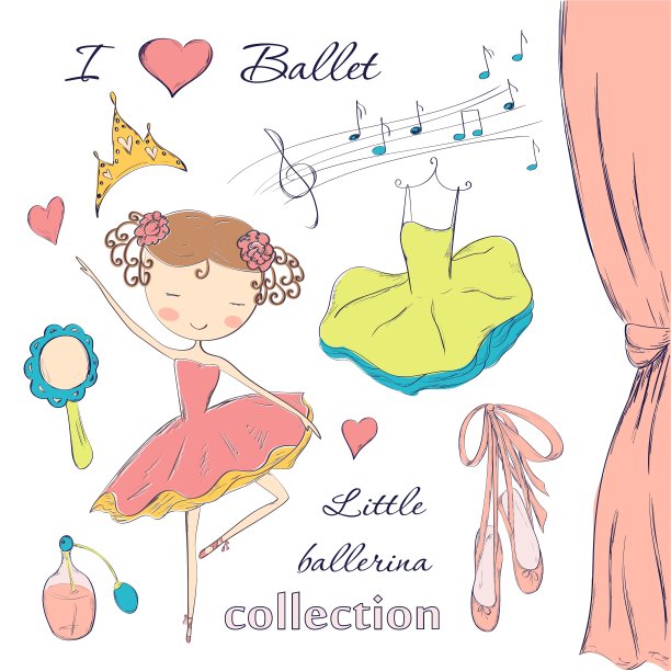 芭蕾舞女演员及配件图片下载