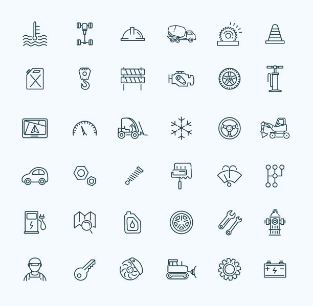 汽车部件和服务的轮廓图片下载