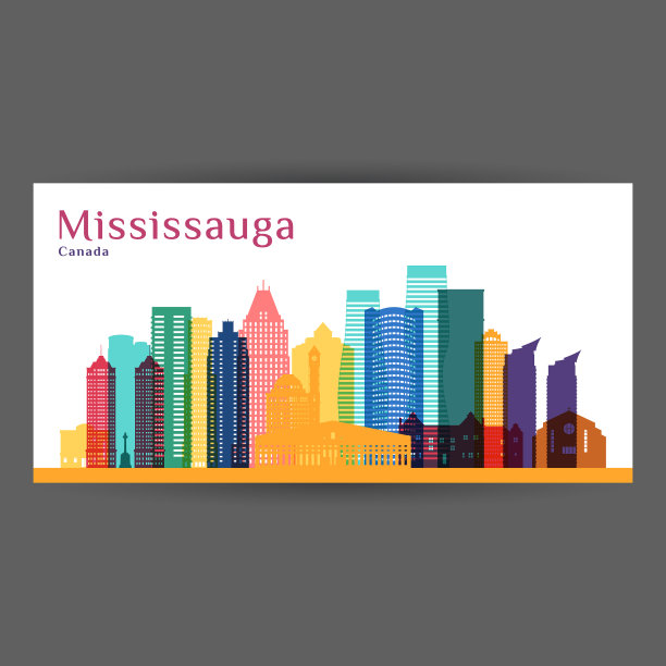 密西索加城市加拿大建筑剪影图片下载