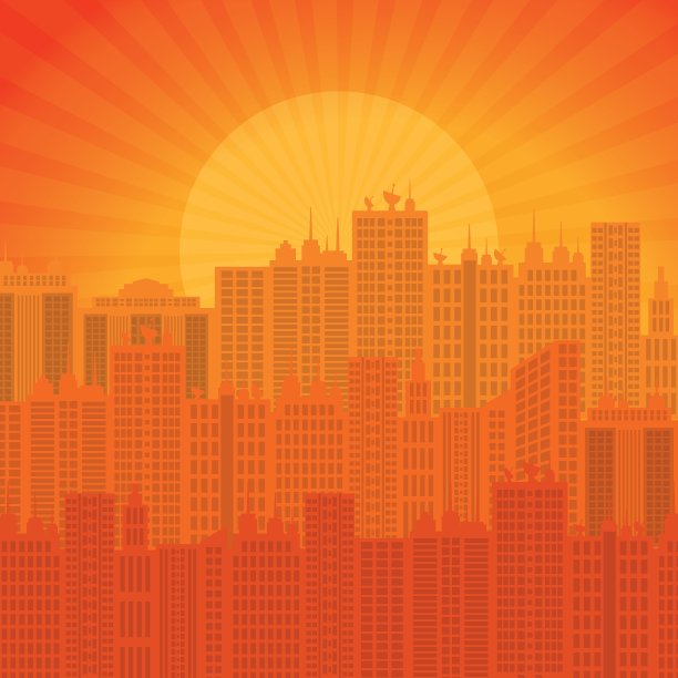 城市设计建筑图标丰富多彩图片下载