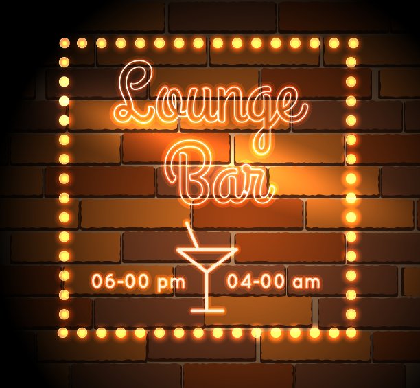 酒廊酒吧霓虹灯图片下载