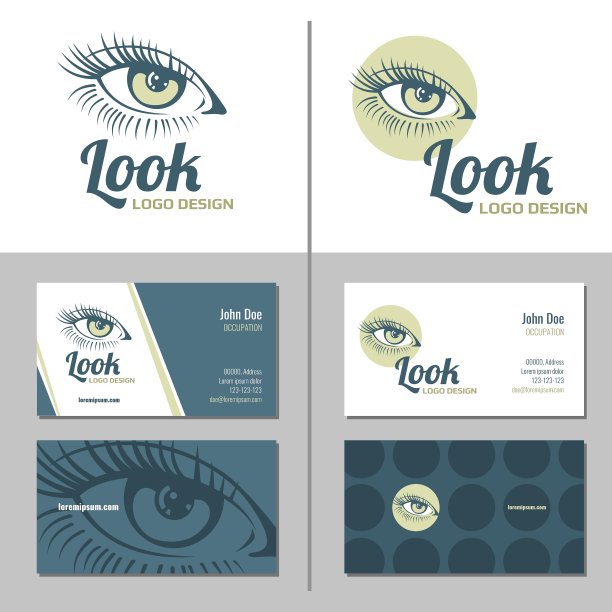 名片与女人的眼睛标志模板图片下载