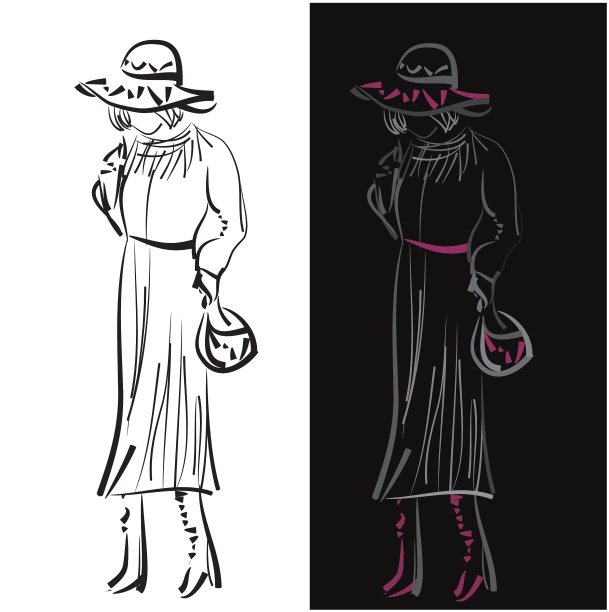 时装模特草图图片下载