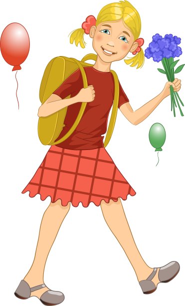 女孩在去学校的路上图片下载