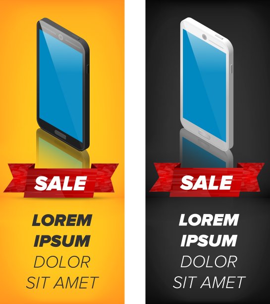 带有智能手机的垂直横幅图片下载