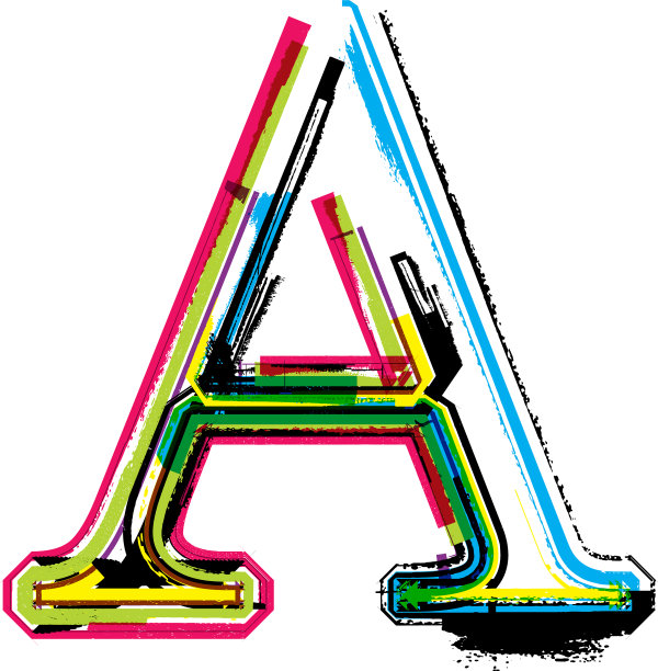 垃圾字体彩色字母A图片下载
