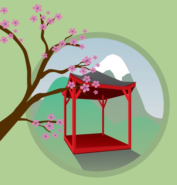 日本花园的房子图片下载