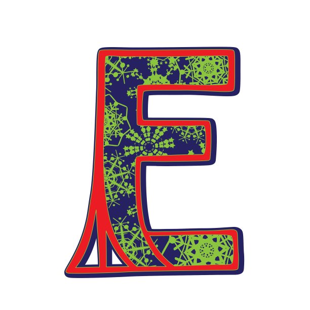 冬天字母E图片下载