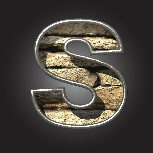 古老的石刻字母图片下载