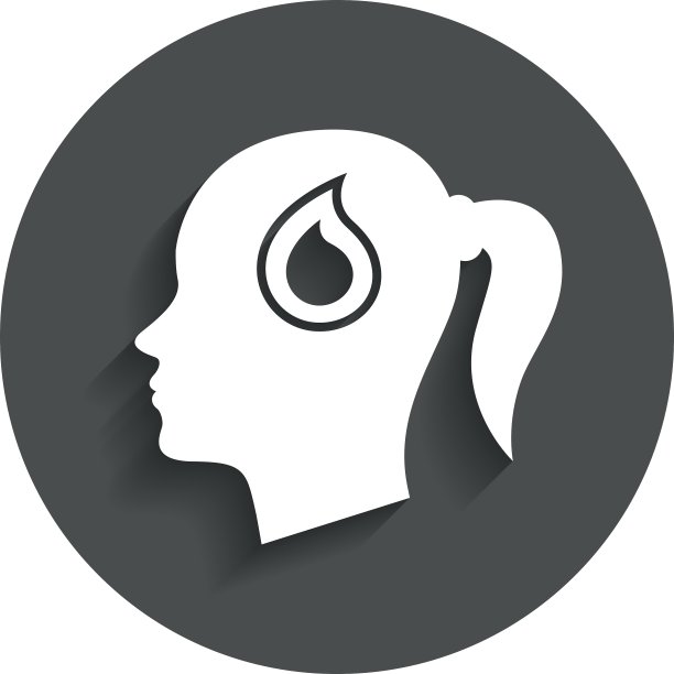 头与下降标志图标女性女性头图片下载