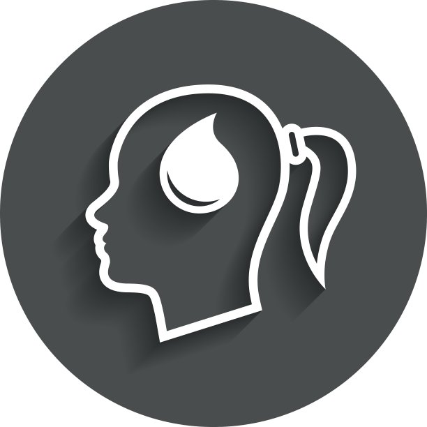 头与下降标志图标女性女性头图片下载