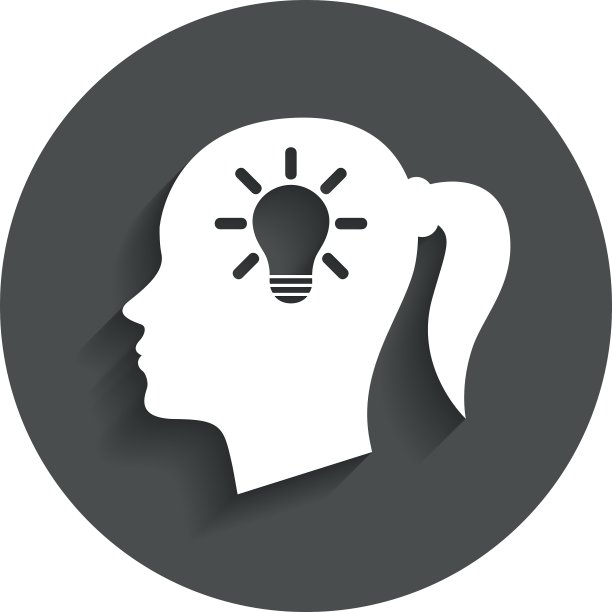 头与灯泡标志图标女女人头图片下载