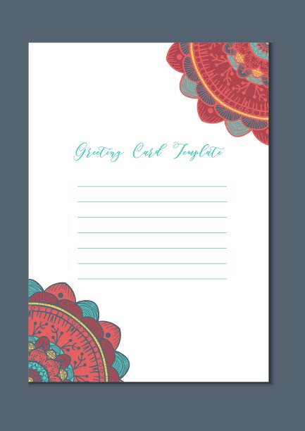 曼荼罗复古模板卡图片下载