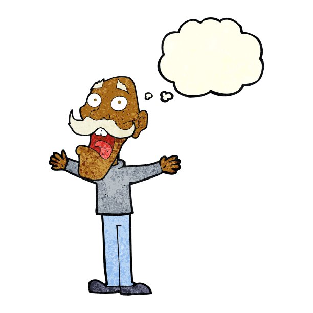 卡通强调老人用思想泡图片下载