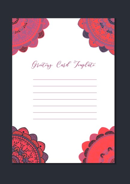 曼荼罗复古模板卡图片下载