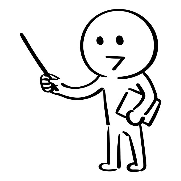 卡通人物与指向棒图片下载