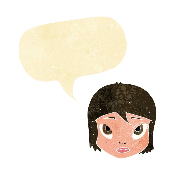 卡通女性的脸带有语音泡泡图片下载