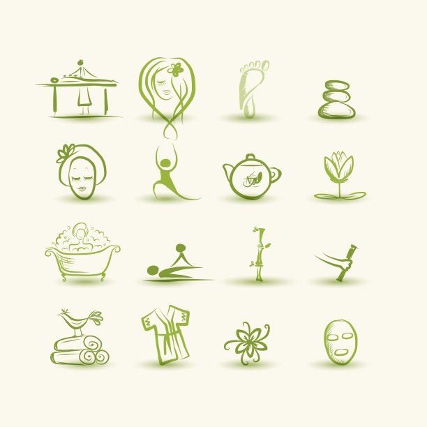 按摩和水疗的图标为您的设计图片下载