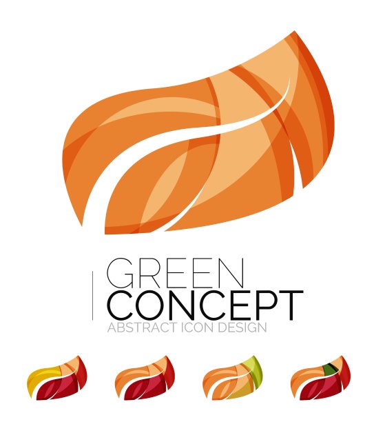 一套抽象的生态植物图标商业标志类型图片下载