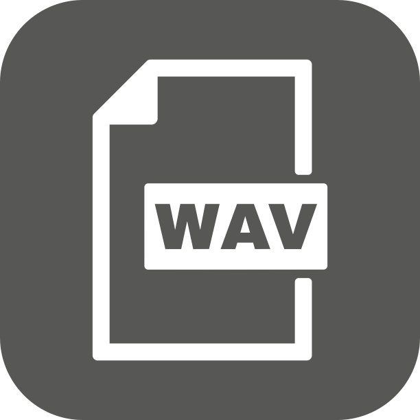 WAV图标文件音频格式符号平坦图片下载