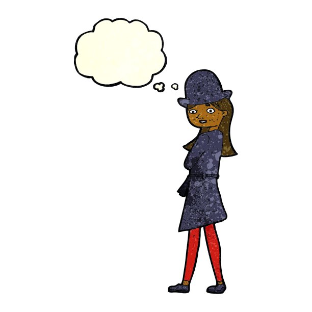 卡通女间谍与思想泡泡图片下载