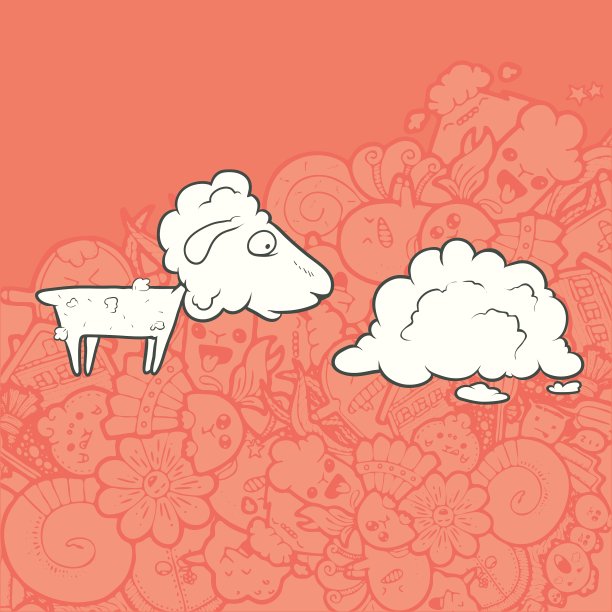 可爱的手绘羊图片下载