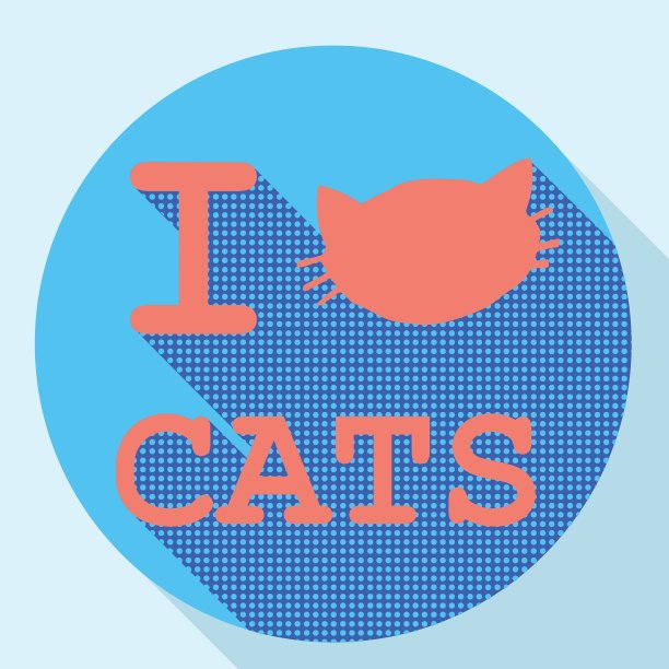 我喜欢猫平复古的图标图片下载