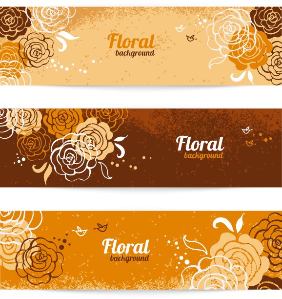 带有花卉背景的横幅图片下载