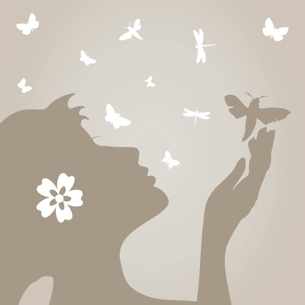 女孩和蝴蝶图片下载