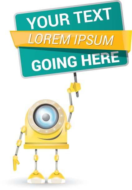 橙色卡通机器人隔离在白色上图片下载