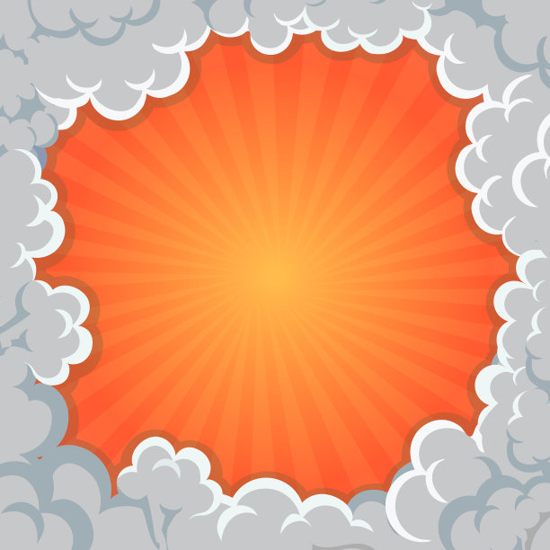 卡通烟雾框背景云爆炸图片下载