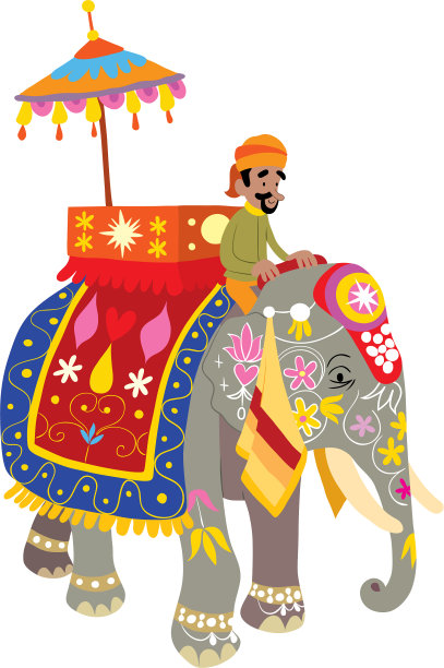 印度节日上装饰的大象图片下载