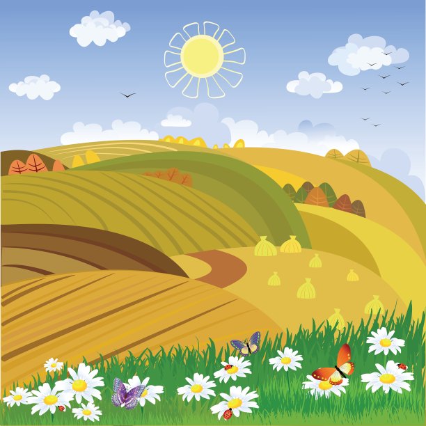 秋天农村景观图片下载